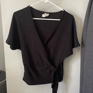 Black side tie shirt